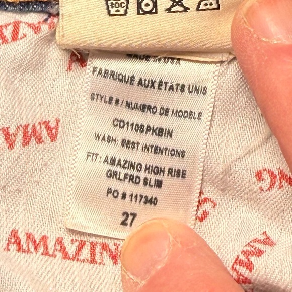 AO.LA Alice & Olivia Amazing Highrise Girlfriend Slim Cropped Jeans 27 - Picture 11 of 14